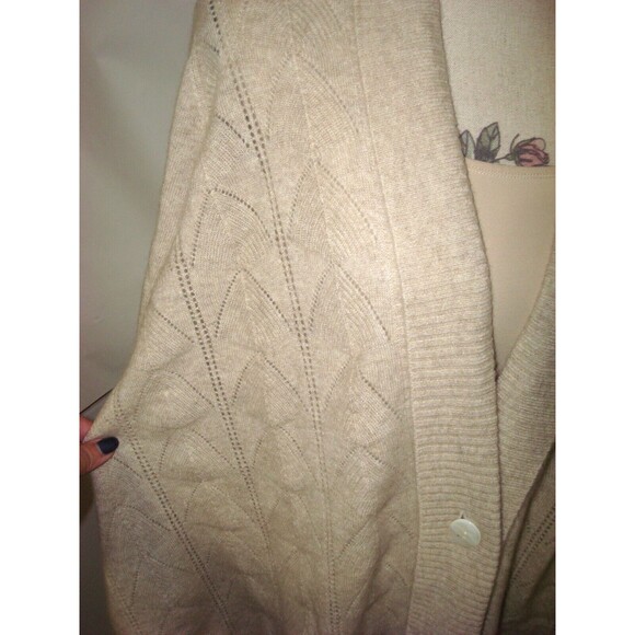 NWT New Women 3X 2X Ryllace Plus 100% Cashmere Cardigan Sweater Tan Beige Button - Picture 5 of 5